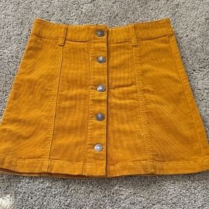 Forever 21 Mustard Button-Front Mini Skirt